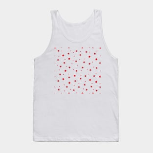 Red stars white background Tank Top